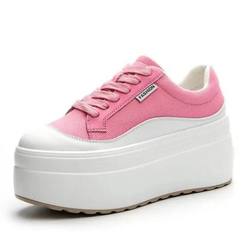 Women'S Shoes Com - 8cm New Canvas Genuine Leather Women