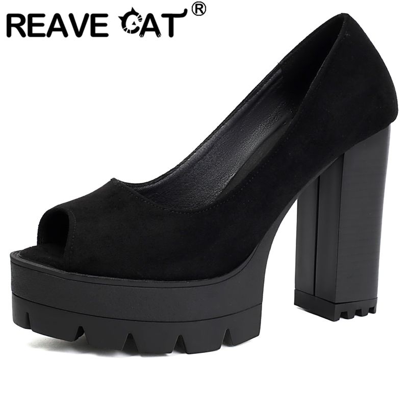 Women'S Shoes Extended Sizes - REAVE CAT Black Sexy Female Sandals