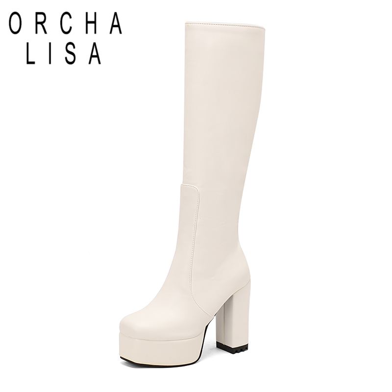 Women'S Shoes Extended Sizes - ORCHALISA Glam Ladies Knee High Footwear