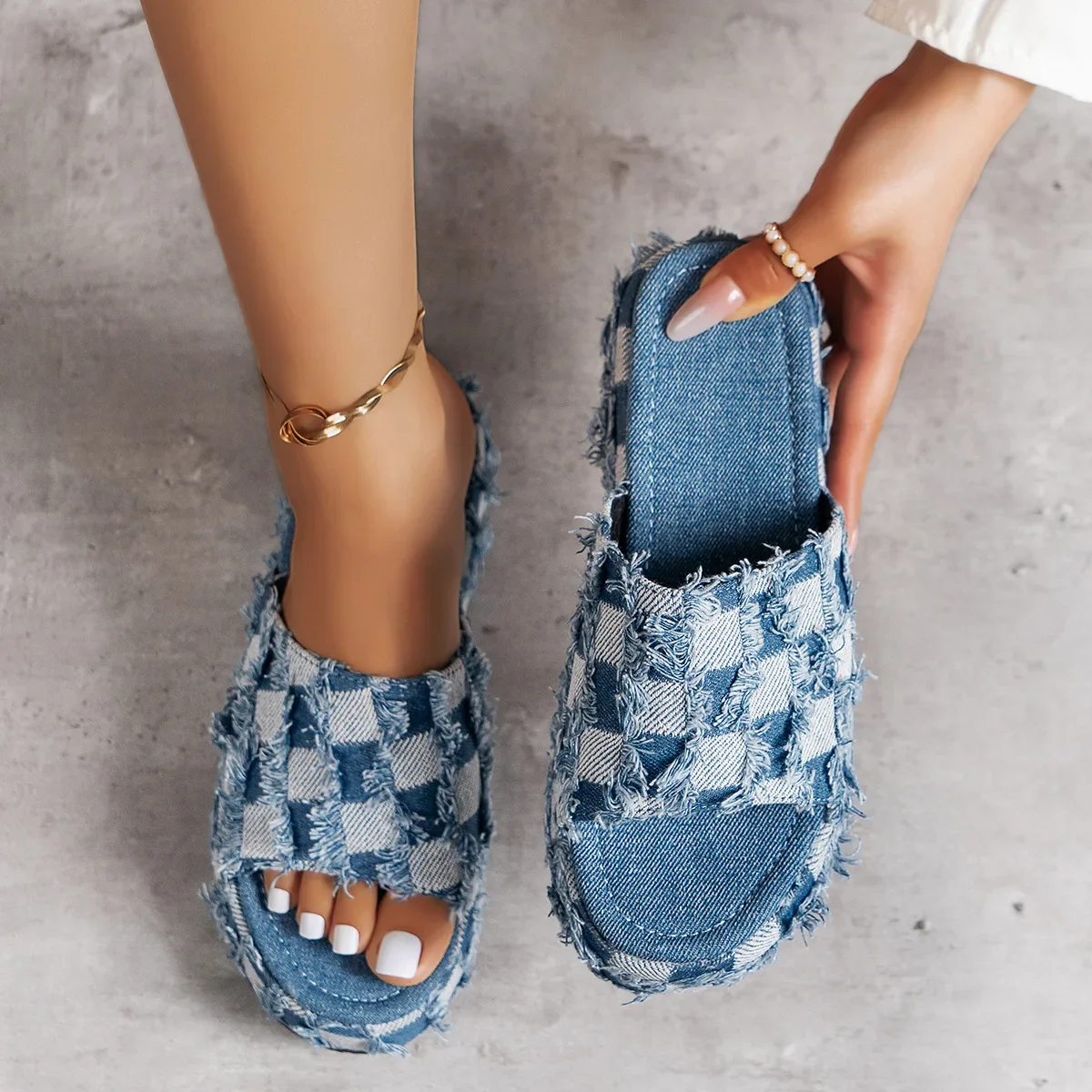 New Women Denim Slides Summer  - Women Shoes Jeans review and price