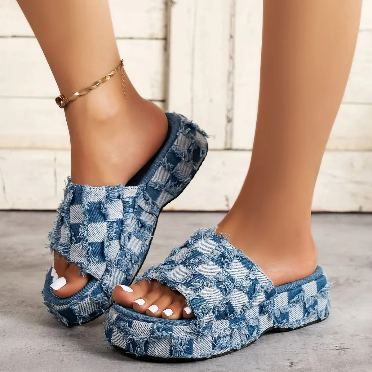 New Women Denim Slides Summer  - Women Shoes Jeans review and price