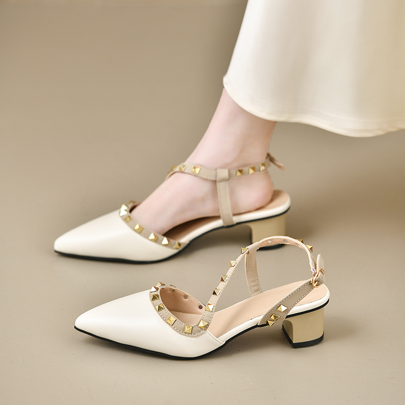 Women Shiny Back Buckle Strap  - Metallic Heel Sandal review and price