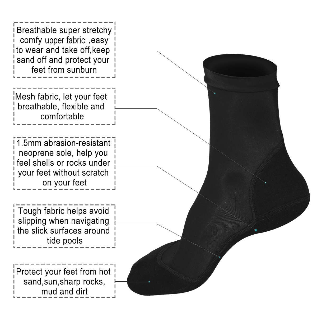 Neoprene Fin Socks for Sand Be - Women'S Shoes Neuropathy review and price