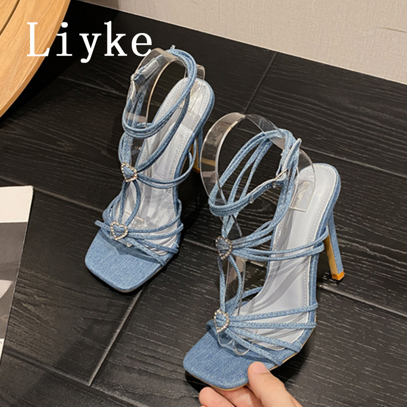 Liyke Summer Blue Denim Sandal - Women Shoes Jeans review and price