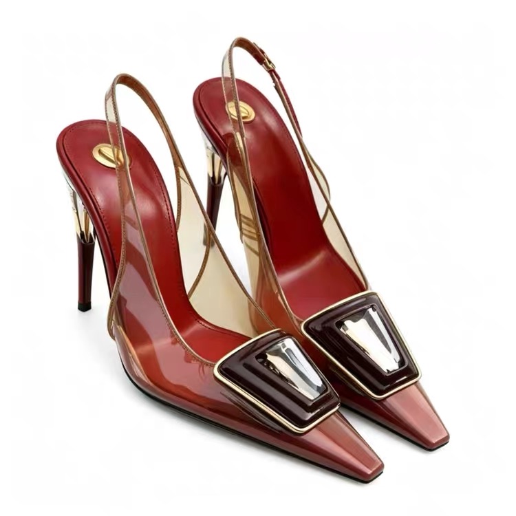 Women's Transparent PVC Square - Metallic Heel Sandal review and price