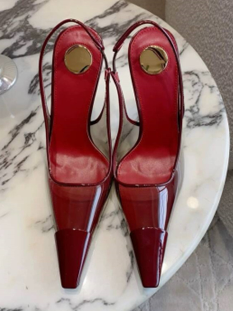 Women's Transparent PVC Square - Metallic Heel Sandal review and price