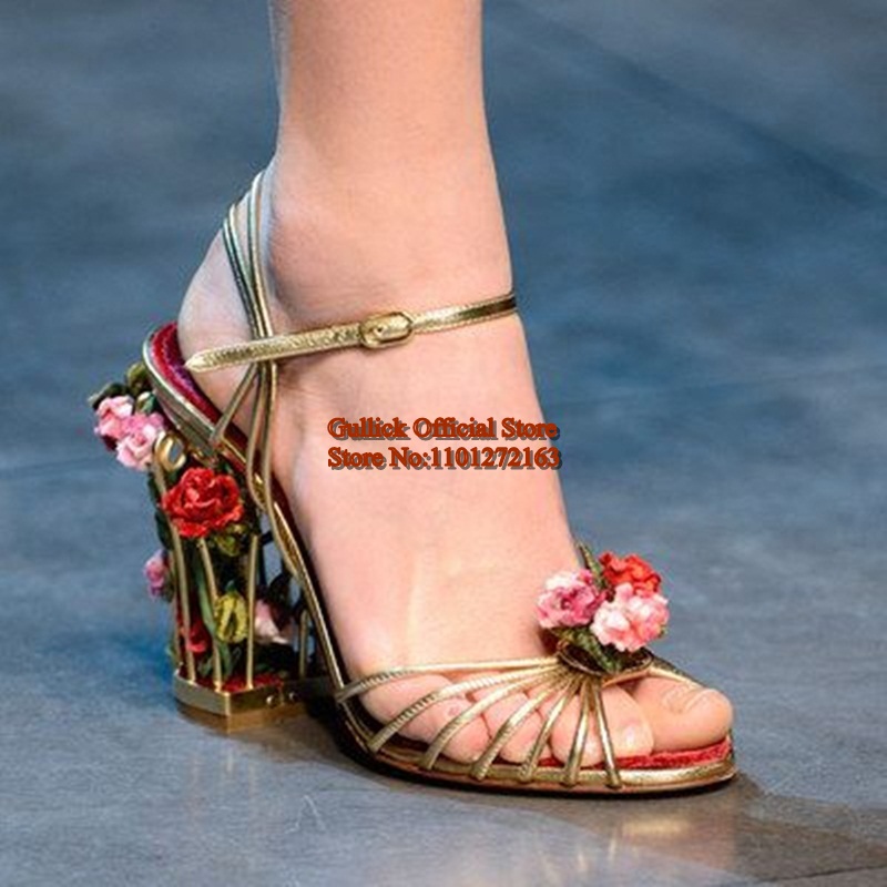 Luxury Bird Cage Women Sandals - Metallic Heel Sandal review and price