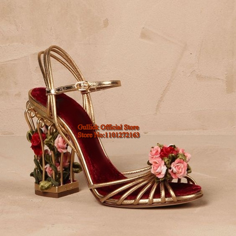 Luxury Bird Cage Women Sandals - Metallic Heel Sandal review and price