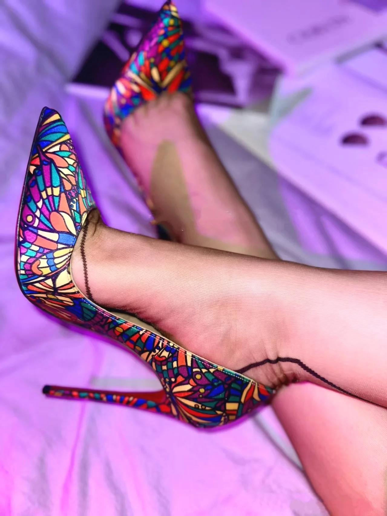 Bright Polka Dot Graffiti Colo - Metallic Heel Sandal review and price